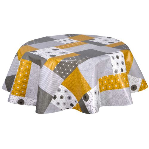 Nappe En Toile Cirée Ronde Vyle - Diam. 135 Cm - Gris