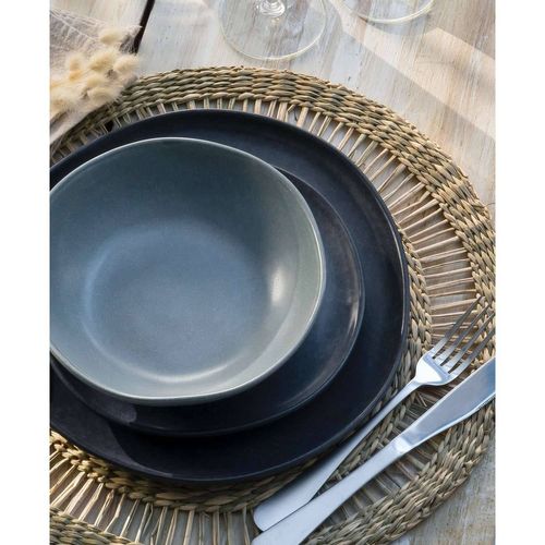 Lot De 6 Sets De Table Rond En Roseau Tressé - Diam 38 Cm - Beige