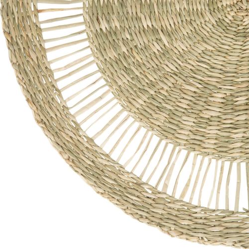 Lot De 6 Sets De Table Rond En Roseau Tressé - Diam 38 Cm - Beige