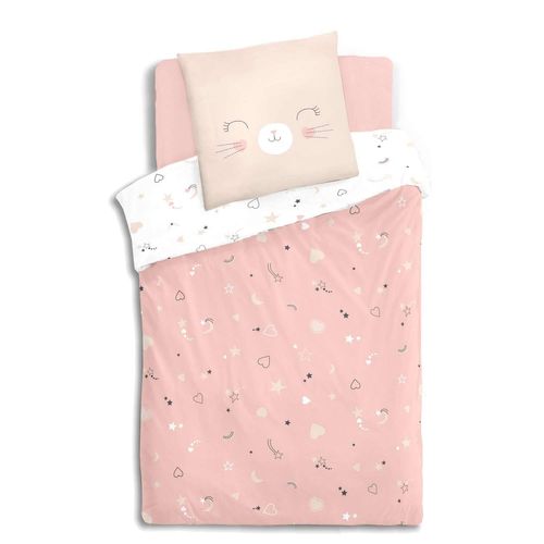 Parure De Lit Enfant Chat - 100% Coton 57 Fils - 140 X 200 Cm