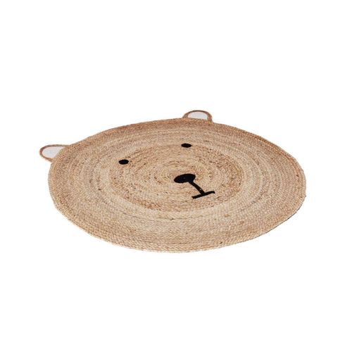 Tapis Enfant Rond Ourson - Diam 100 Cm - Jute