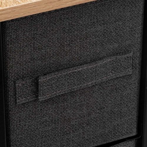 Rangement 4 Tiroirs Tissu - Gris Foncé