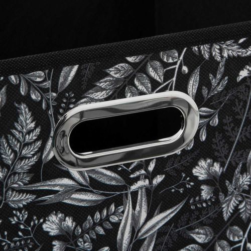 Lot De 2 Boites De Rangement En Tissu Botanical - 31x31x31cm - Noir