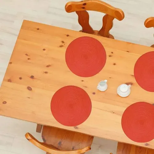 Lot De 2 Sets De Table Tressés Ronds - Diam. 38 Cm - Rouge