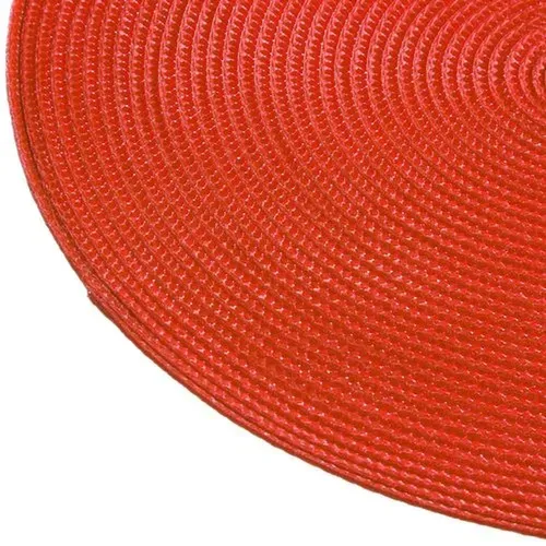 Lot De 2 Sets De Table Tressés Ronds - Diam. 38 Cm - Rouge