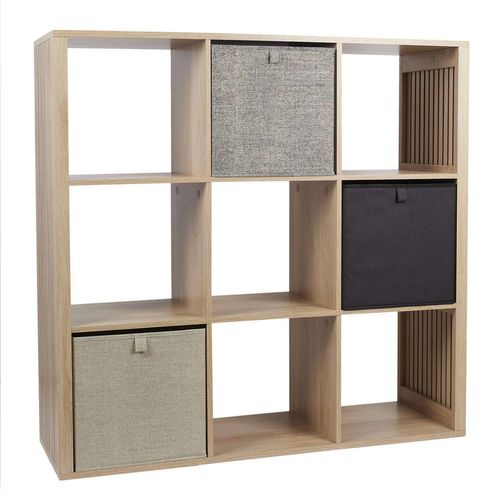 Etagère De Rangement 9 Cases Saulk En Bois - Marron