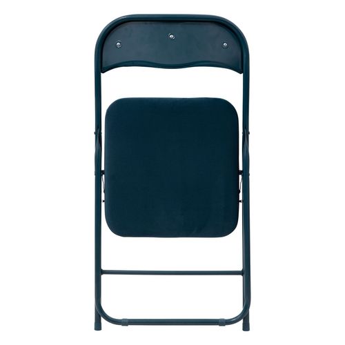 Chaise Pliante Effet Velours - Bleu
