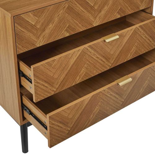 Commode 3 Tiroirs En Bois Felix - Marron Et Noir