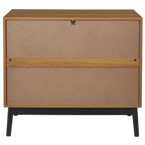 Commode 3 Tiroirs En Bois Felix - Marron Et Noir