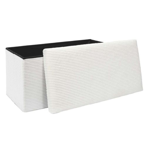 Banc De Rangement Pliable Effet Côtelé Drammen - Beige