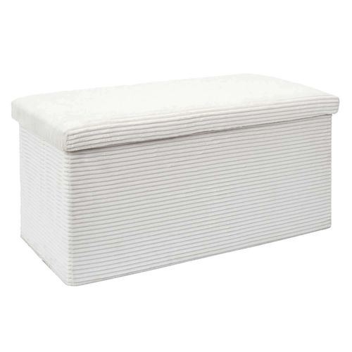 Banc De Rangement Pliable Effet Côtelé Drammen - Beige