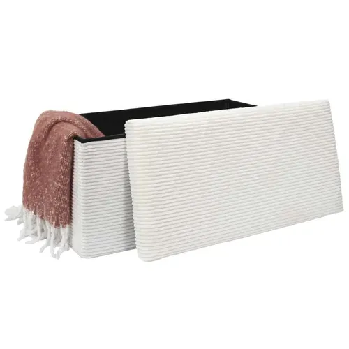 Banc De Rangement Pliable Effet Côtelé Drammen - Beige