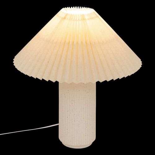 Lampe Cylindre En Céramique - H. 38 Cm - Beige