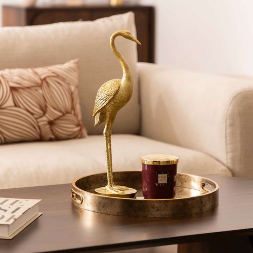 Lot De 2 Plateaux En Verre Et Résine - Doré