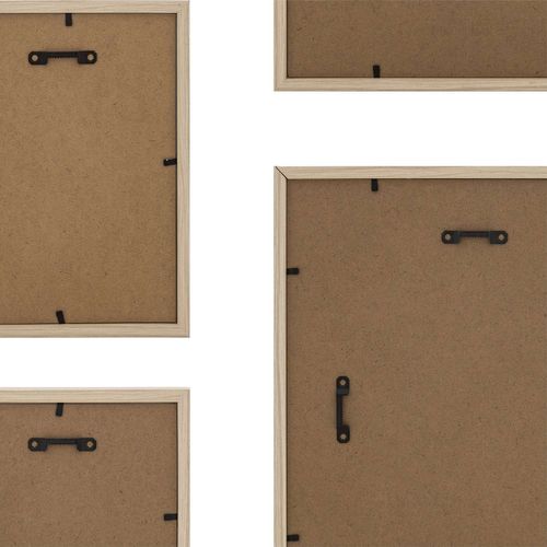 Lot De 5 Cadres Photos En Bois - Beige