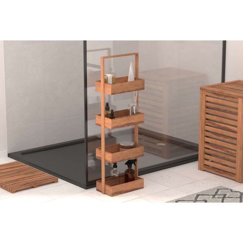 étagère Fine 4 Niveaux En Acacia - Marron