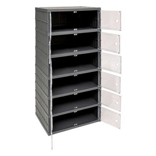 Tour De Rangement Pliable Avec 6 étages En Plastique - Gris