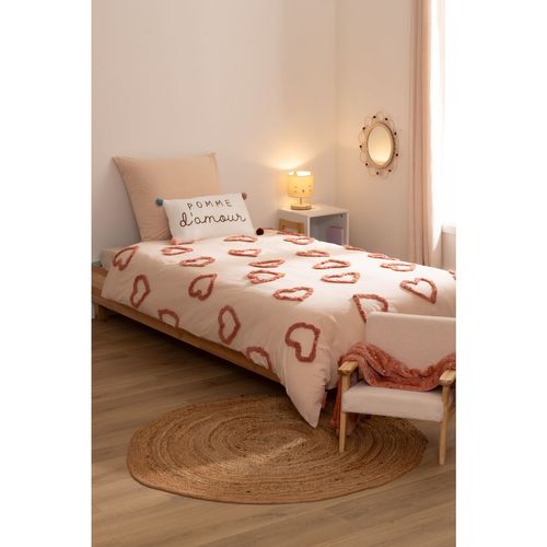 Parure De Lit Enfant Amour En Coton Tufté - 140 X 200 Cm