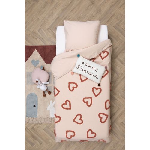 Parure De Lit Enfant Amour En Coton Tufté - 140 X 200 Cm