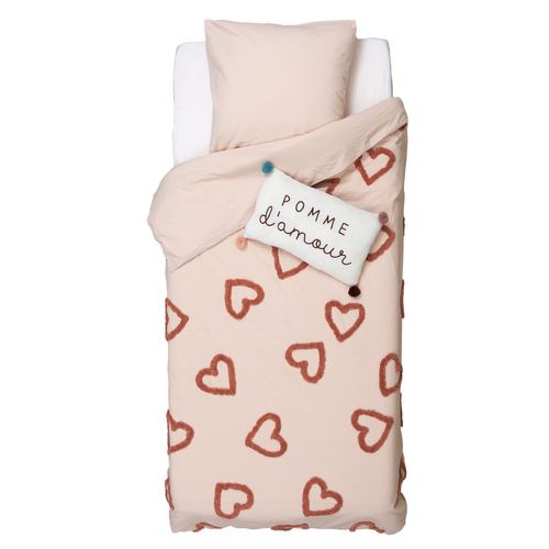 Parure De Lit Enfant Amour En Coton Tufté - 140 X 200 Cm