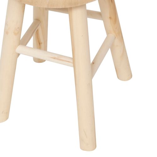 Tabouret D'appoint En Bois Massif Nyar - Beige