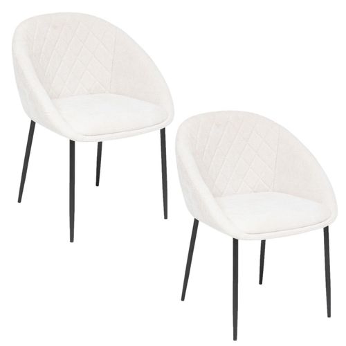 Lot De 2 Chaises En Tissu Chenille Seliso - Beige