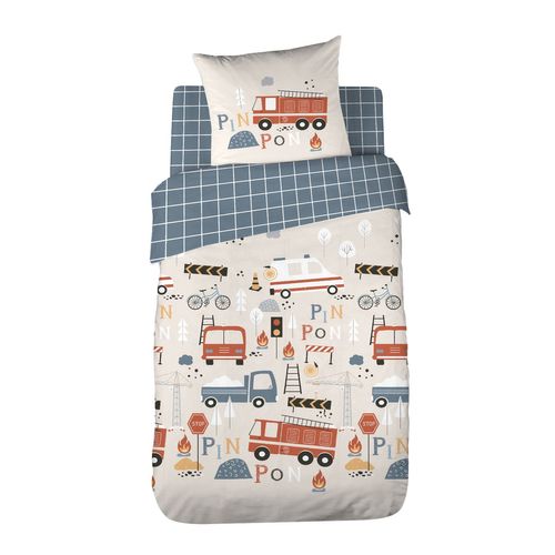 Parure De Lit Enfant Pompier - 100% Microfibre 72g/m² - 140 X 200 Cm