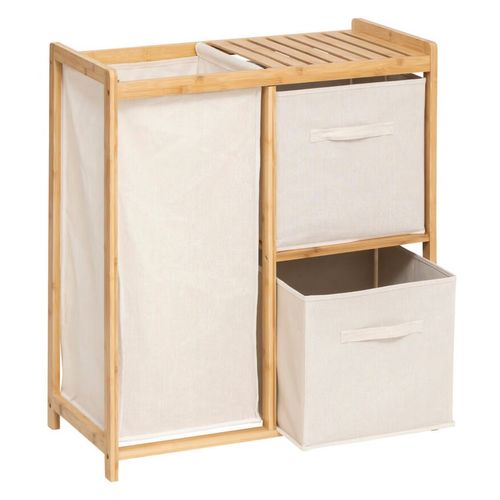 Étagère Avec 1 Panier à Linge Et 2 Paniers De Rangement Tidy Box - Beige