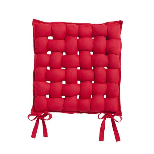 Lot De 2 Galettes De Chaise Tressées - 40 X 40 Cm - Rouge