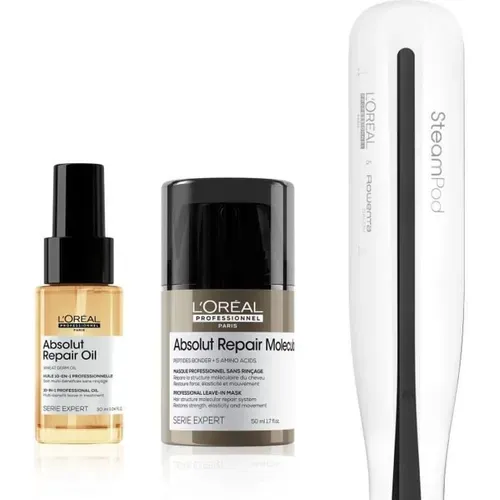 Lisseur Vapeur Professionnel Blanc, 3 Températures Et 2 Soins Inclus