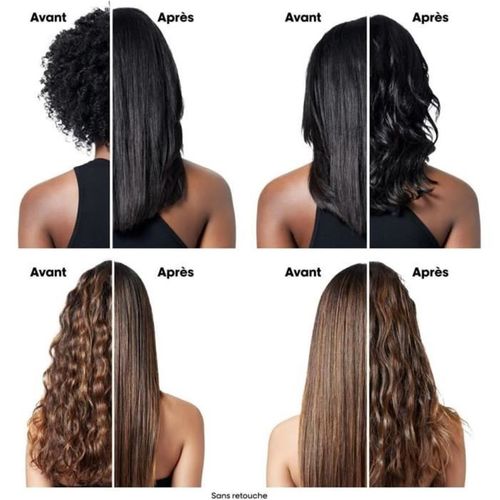Lisseur Vapeur Professionnel Blanc, 3 Températures Et 2 Soins Inclus