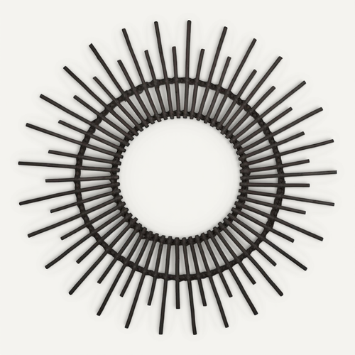 Miroir Déco Rotin Diamètre 76 Cm 76 Cm