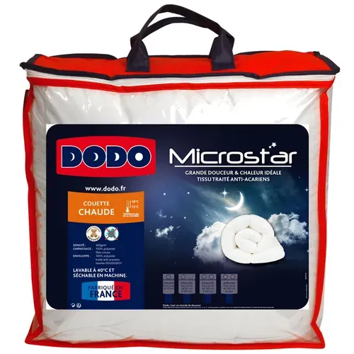 Pack Couette Dodo Microstar 240 X 260 Cm + 2 Oreillers 60 X 60 Cm - Blanc - 60x60 Cm