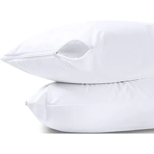 Lot De 2 Protège Oreiller éponge Imperméable Absorbant 63 X 63 Cm - Blanc - 63x63 Cm