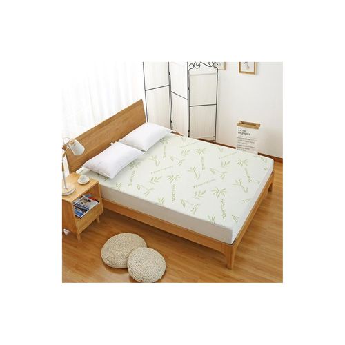 Protège Matelas "bambou" Imperméable 180 X 200 Cm "king Size" Bonnet 35 Cm - Blanc - 180x200 Cm