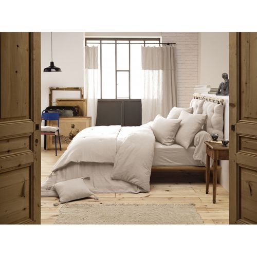 Edredon Ou Bout De Lit "gaïa" "gaze De Coton" - Taupe - 90x200 Cm