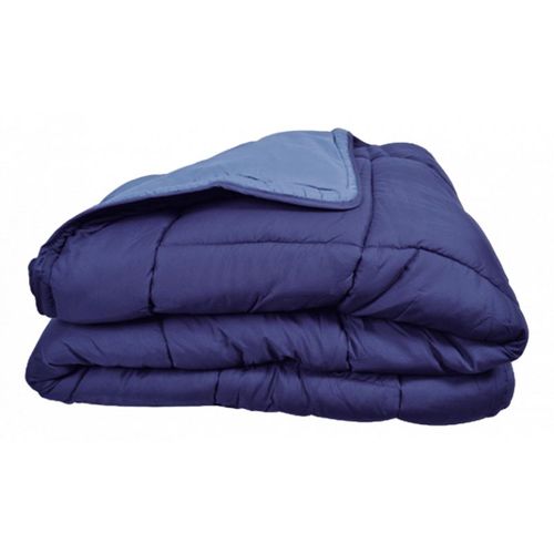 Couette Chaude Bicolore Gamme Microfibre Cocoon Non Feu -  Bleu - 240x260 Cm