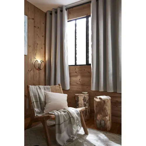 Rideau Occultant Phonique Et Thermique Doublé Polaire "bjorn" 100% Opaque - Taupe - 140x180 Cm