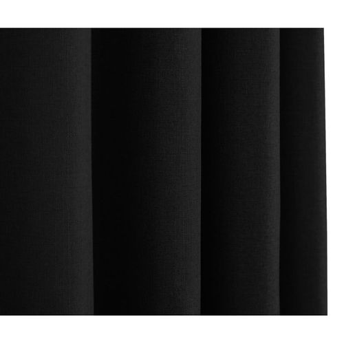 Paire De Rideaux Tamisant À Oeillets Effet Lin "moonlight" Truffe - Noir - 140x260 Cm