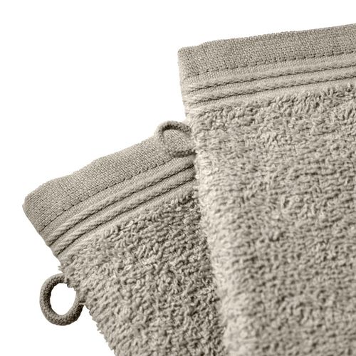 Lot De 2 Gants De Toilette "spa" 15 X 21 Cm / 400 Gr/m² - Beige - 15x21 Cm