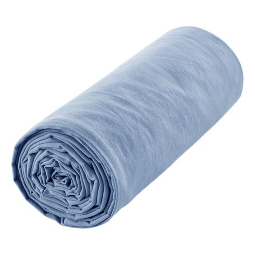 Drap Housse "drift" Pur Coton Teint Lavé 57 Fils/cm² - Bleu - 140x190 Cm