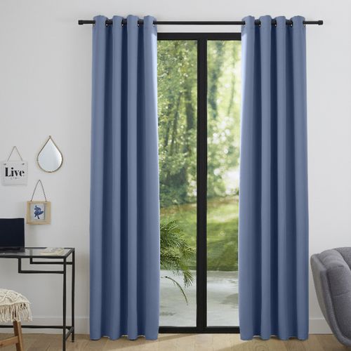 Lot De 2 Rideaux Occultant 140 X 260 Cm "night" Bleuet - Bleu - 140x260 Cm