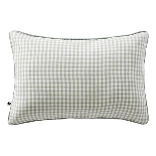 Coussin Déhoussable Avec Passepoil Tissé Teint "vickie" "gaze De Coton" - Vert Clair -  Cm