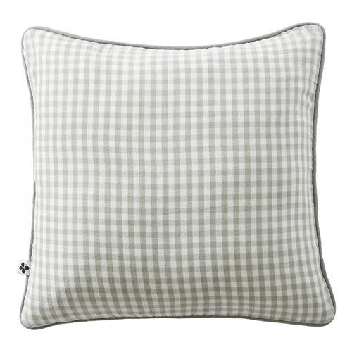 Coussin Déhoussable Avec Passepoil Tissé Teint "vickie" "gaze De Coton" - Vert Clair - 80x200 Cm