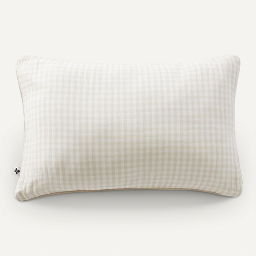 Coussin Déhoussable Avec Passepoil Tissé Teint "vickie" "gaze De Coton" - Taupe - Cm