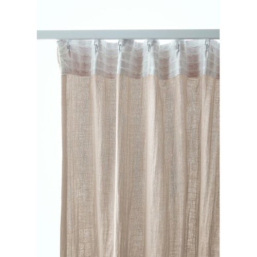 Lot De 2 Rideaux Galon Fronceur "gaïa" 140 X 240 Cm "gaze De Coton" - Taupe - 140x240 Cm