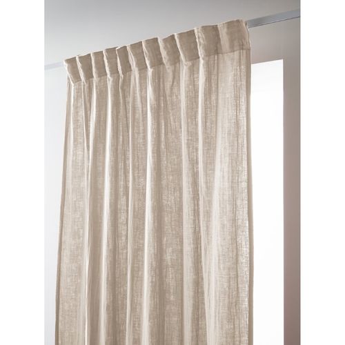 Lot De 2 Rideaux Galon Fronceur "gaïa" 140 X 240 Cm "gaze De Coton" - Taupe - 140x240 Cm