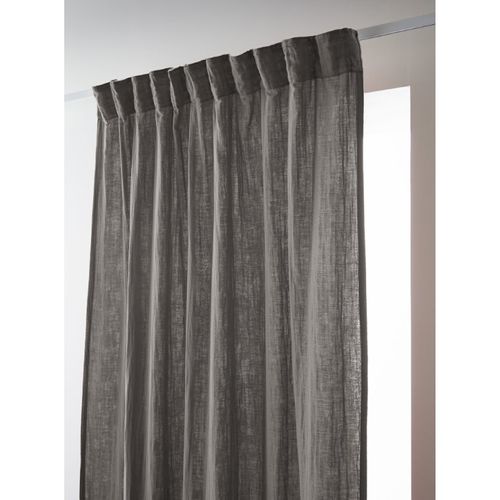 Rideau Galon Fronceur "gaïa" 140 X 240 Cm "gaze De Coton" - Gris - 140x240 Cm