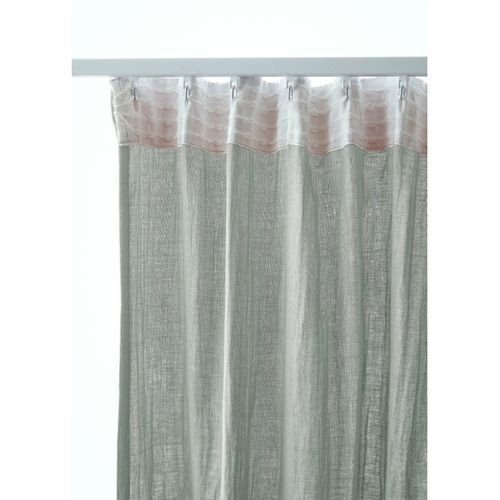 Lot De 2 Rideaux Galon Fronceur "gaïa" 140 X 240 Cm "gaze De Coton" - Vert Clair - 140x240 Cm