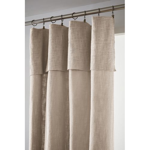 Rideau Ajustable + 8 Anneaux Pince "sixtine" 140 X 270 Cm - Taupe - 140x270 Cm